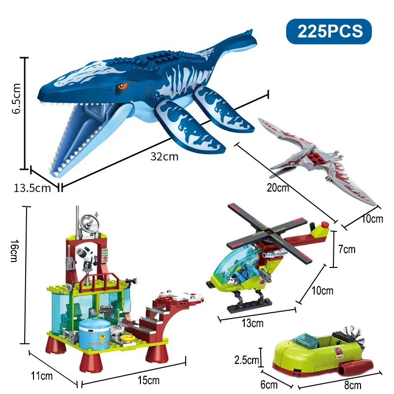 Escape Canglong Mond Bouwstenen Jurassic World Mosasaurus Aanval Schip Bakstenen Speelgoed Dinosaurus Thema Voor Kinderen Gift - afbeelding 1