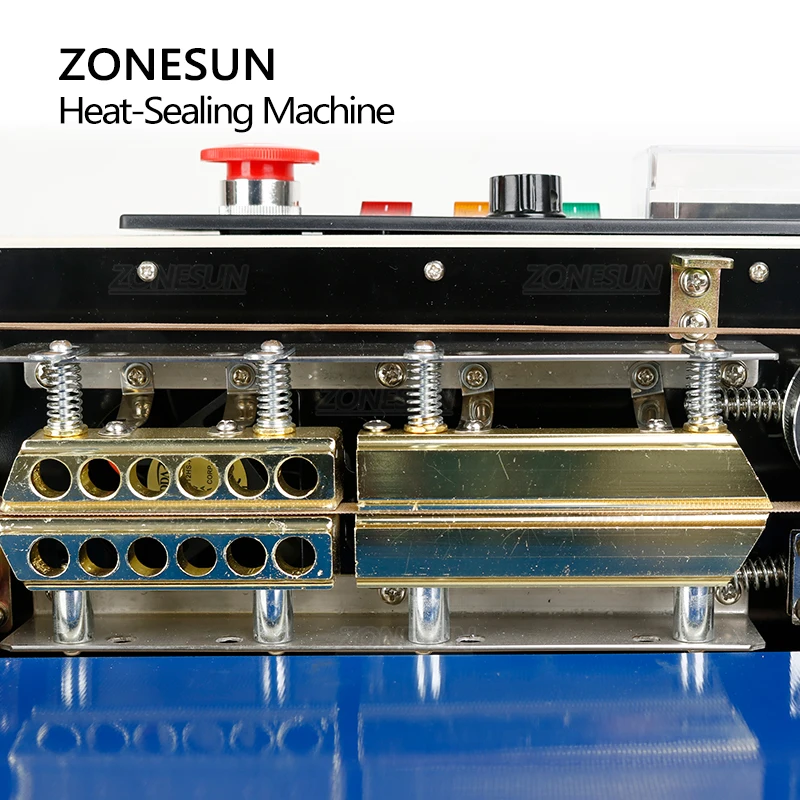 ZONESUN Automatic Continuous Band Sealer Plastic Bag Sealing Machine Tabletop Bag Sealer Pouch Heat Sealing Equipment ZS-FR900