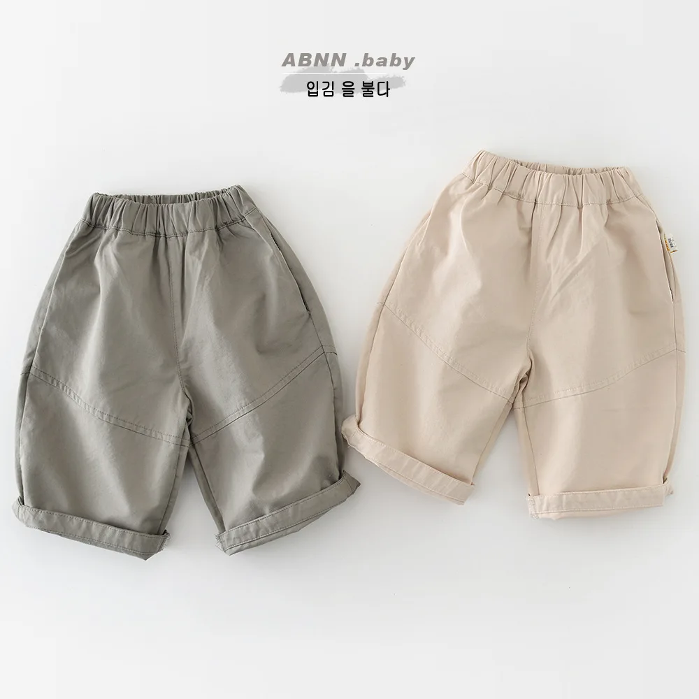 2026 Spring New Baby Loose Trousers Solid Toddler Girls Casual Pants Fashion Kids Boys Cargo Pants Cotton Infant Clothes