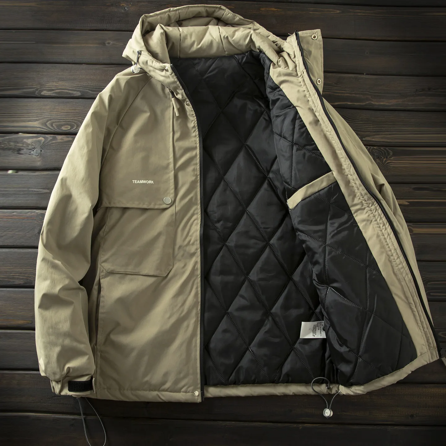 

Thickened and warm, with large-size outdoor windproof and cold-resistant hooded cotton jacket or coat