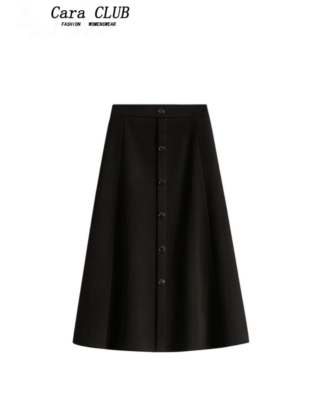 

High Waist A-Line Midi Skirt for plus Size Women Spring Season Thiened Wool Blend Casual Korean Sle Pear ape Fit