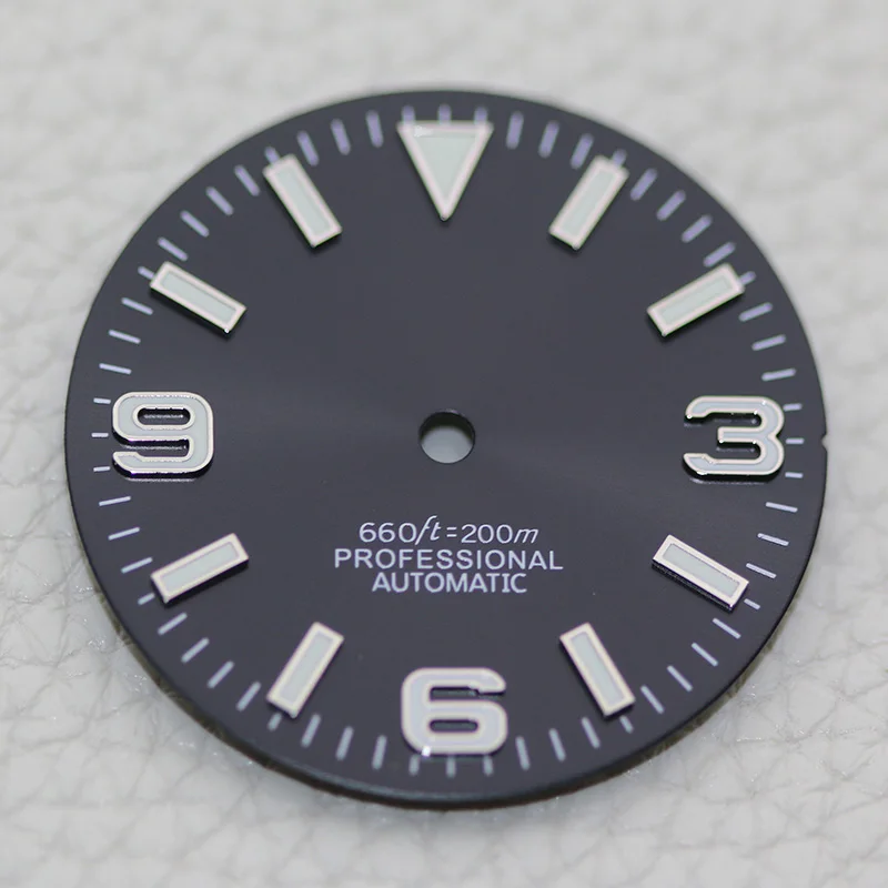 28 5mm Cadran Sunburst Purple Dial NH35 S Logo Expol Watch Face Repair Parts