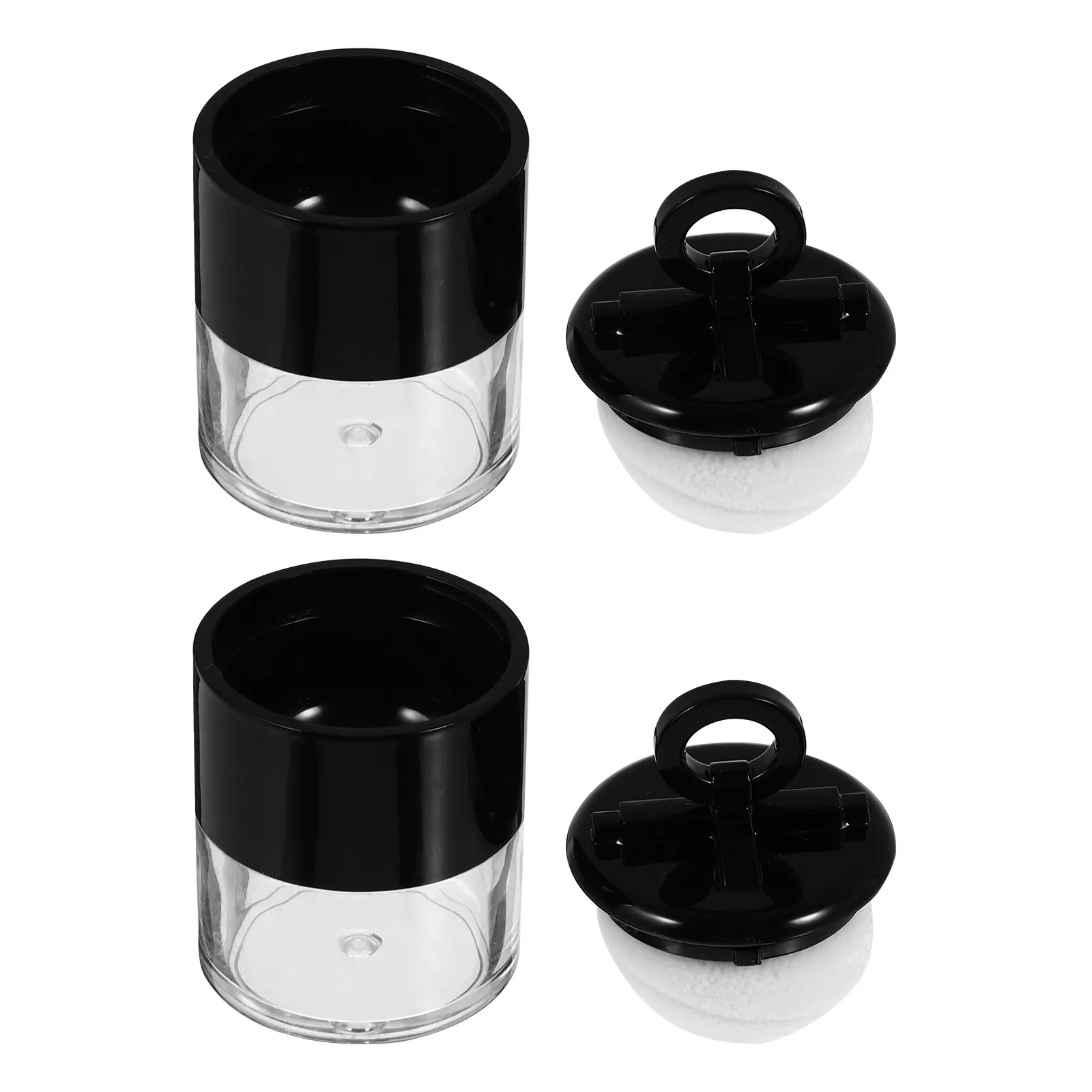 Mini Loose Powder Containers 2 Pack Portable Refillable Travel Cosmetic Cases Leakproof Design