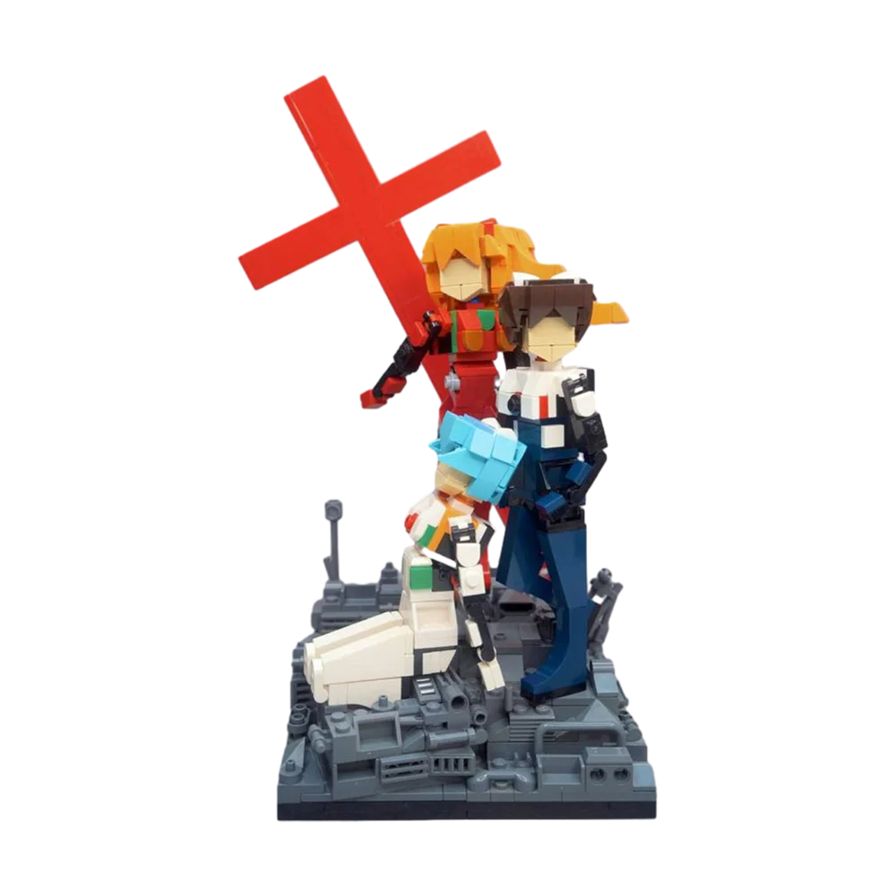 MOC Pilots Diorama Figure Model Bricks Classic Japan Anime Robot Warrior Building Blocks Educational Toys Gifts