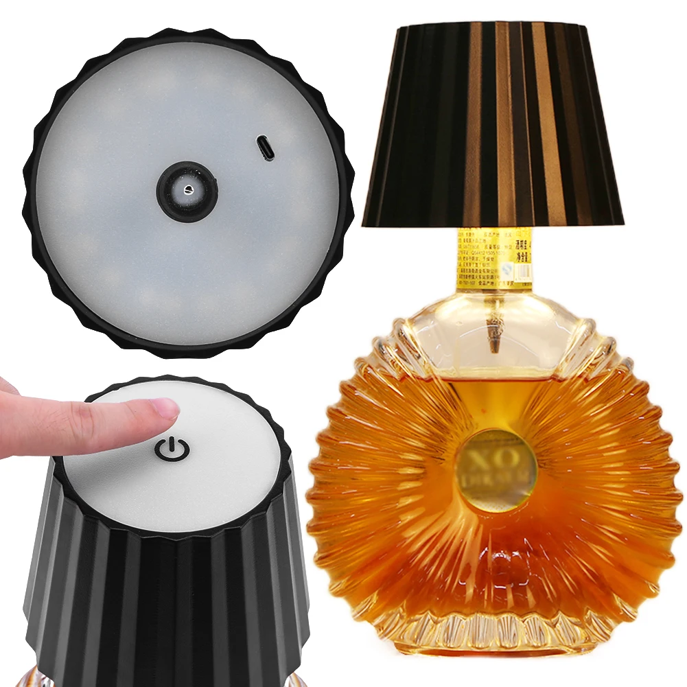 

Беспроводная лампа для бутылок 3 цвета + RGB, сенсорное управление, декоративный ночник для любой бутылки, для спальни, ресторана и бара