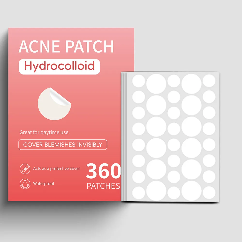 New360pcs Large Transparent Blemish Patches - Gently Minimizes Spots & Soothes Skin. Premium Hydrocolloid Formula.