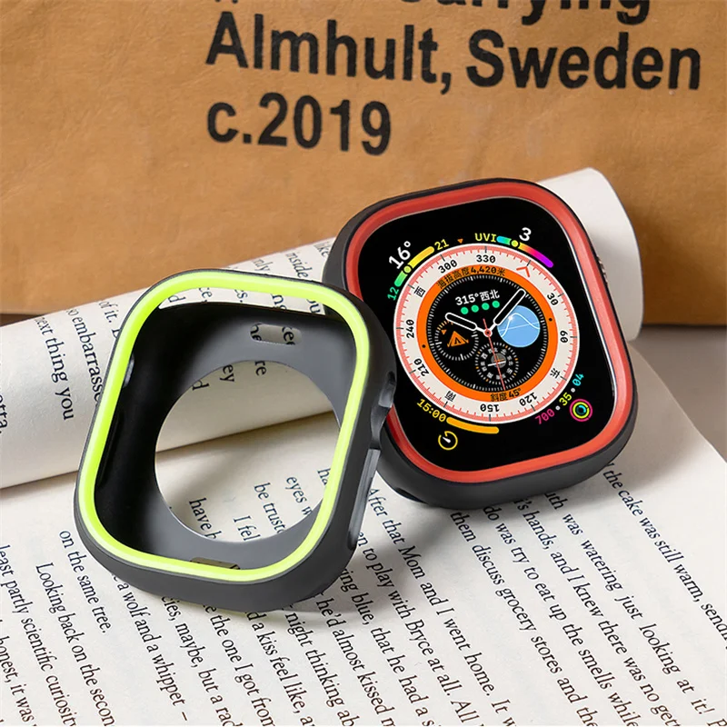 Funda de silicona suave para Apple Watch Ultra 2, cubierta para apple Watch 8, 45mm para iWatch Series 9 8SE, 49mm, 44MM, accesorios