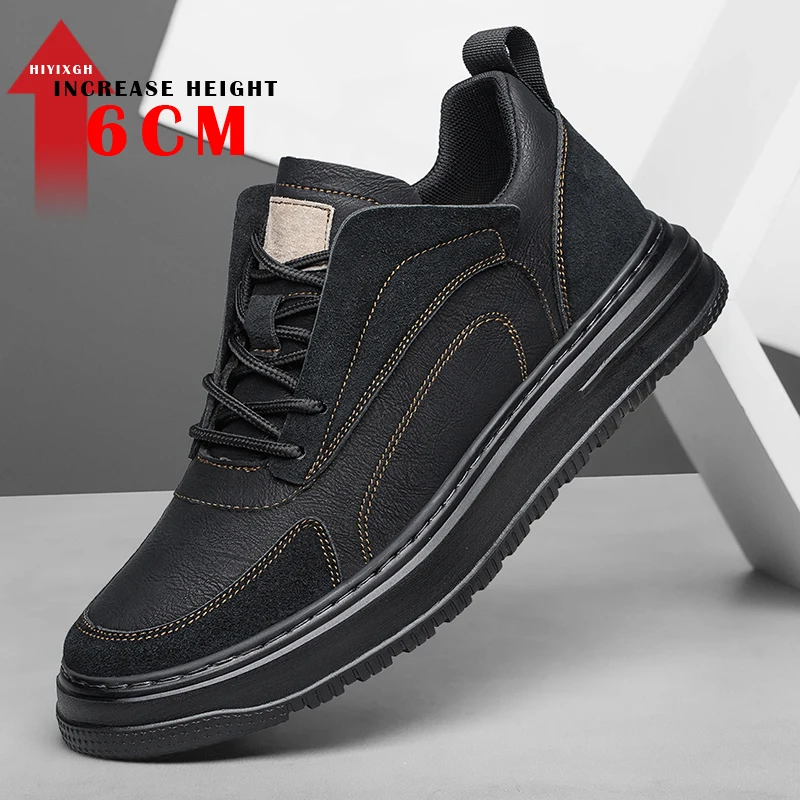 

Big Size Men Elevator Shoes Breathable Casual Hidden Heels 6cm Height Increasing Sports Heighten Increase Sneaker Tenis for Man