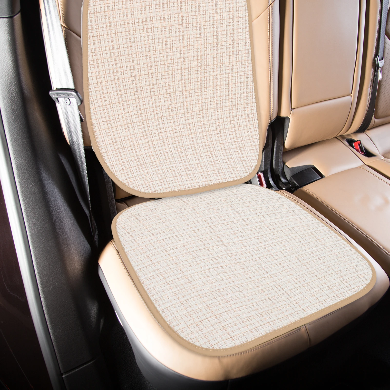 

1 set 1 Set Car Cushion Front Breathable Anti Slip Cotton Linen Pad For Suvs Trucks Automotive Seat Cushions Comfort Front Seat