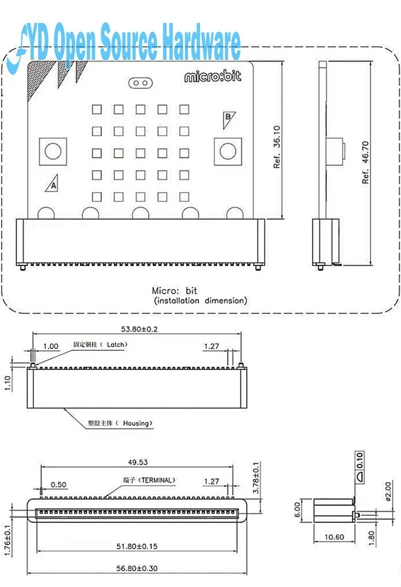 BBC Micro:bit Breakout Breadboard Adapter Plate Breakout Mini Module Microbit Development Expansion Board