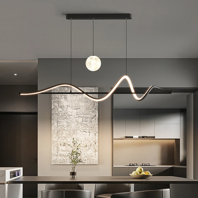 Modern LED pendant light, dining room, kitchen, living room, white/black hanging pendant light