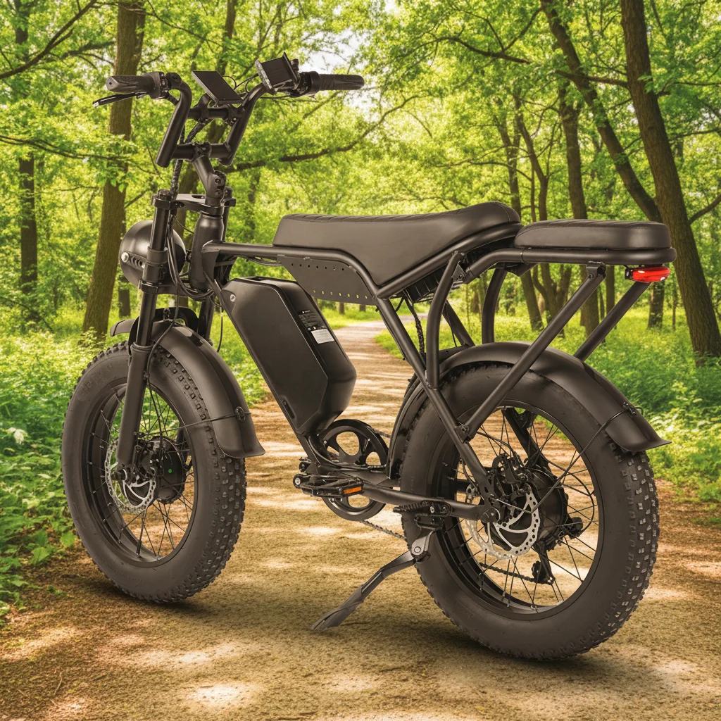 30mph Electric Fat Bike 60V 30Ah 2000W 7 Speed 20*4 Inch Fat Tire Ebike Hydraulic Disc Brake Dual Motor Electric Dirt Bike