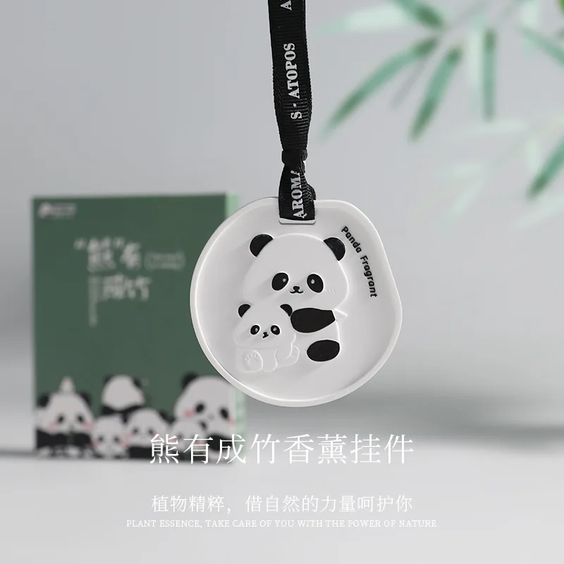 Creative cute panda gypsum aroma diffuser indoor home, car aroma hanging accessory clothes and cabinet long-lasting fragrance