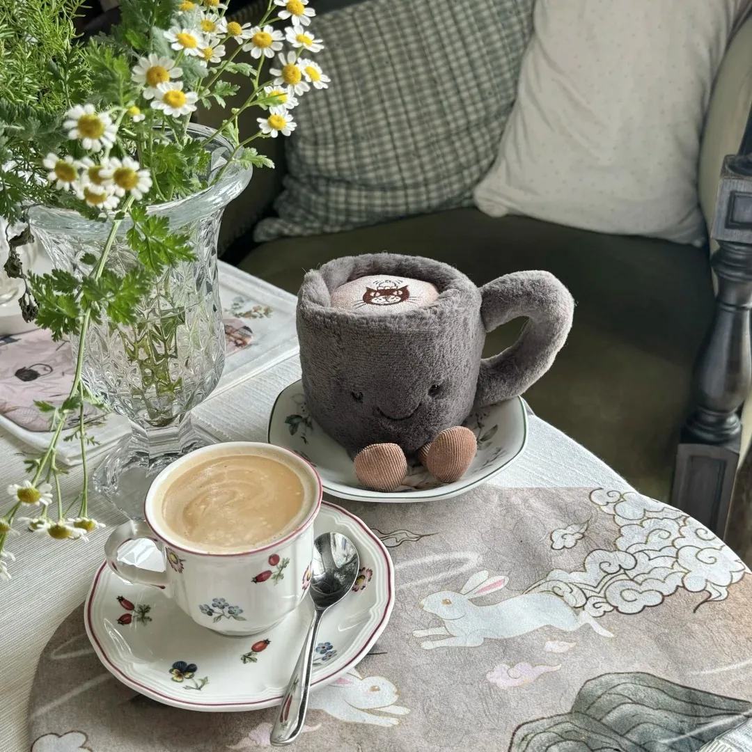 

For Jelly Cat coffee Plush Doll With Gift Box Home Decoration Holiday Gift Cat And Dog Interactive Toy Children'S Festival Gift