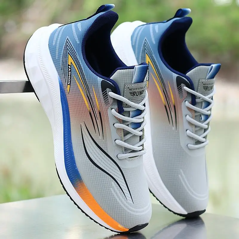 

Men's Breathable Running Shoes Lightweight Shock Absorption Anti-Odor Casual Sneakers Student Sports Shoes Mesh Upper