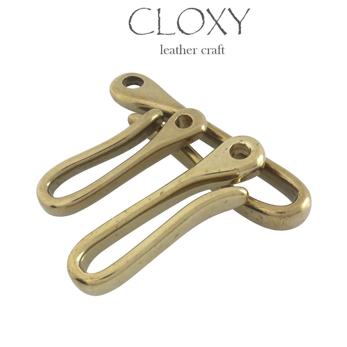 1 x Solid Brass Belt U Hook Fob Clip Keychain Retro Vintage Key Ring Keychain Wallet Fish Hook 3 sizes available