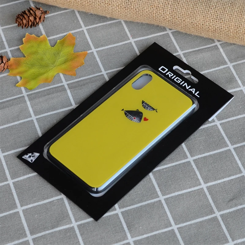 50Pcs/lot Mobile Phone Case Packaging Box Gift Box with Window Cardboard and PVC Tray Display box with Hook up For iphoneX/6/7/8