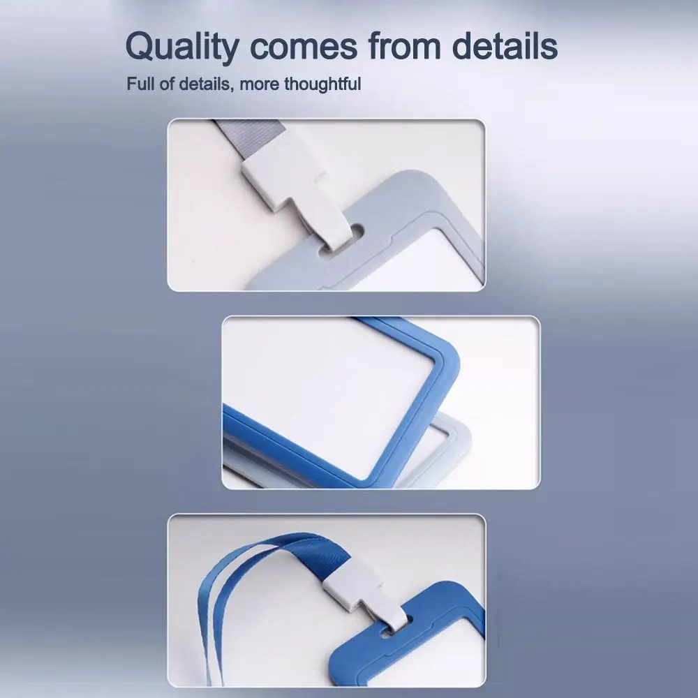 Hard Plastic ID Card Holder Waterproof with Lanyard Badge Holder Bus Pass Card Cover Case