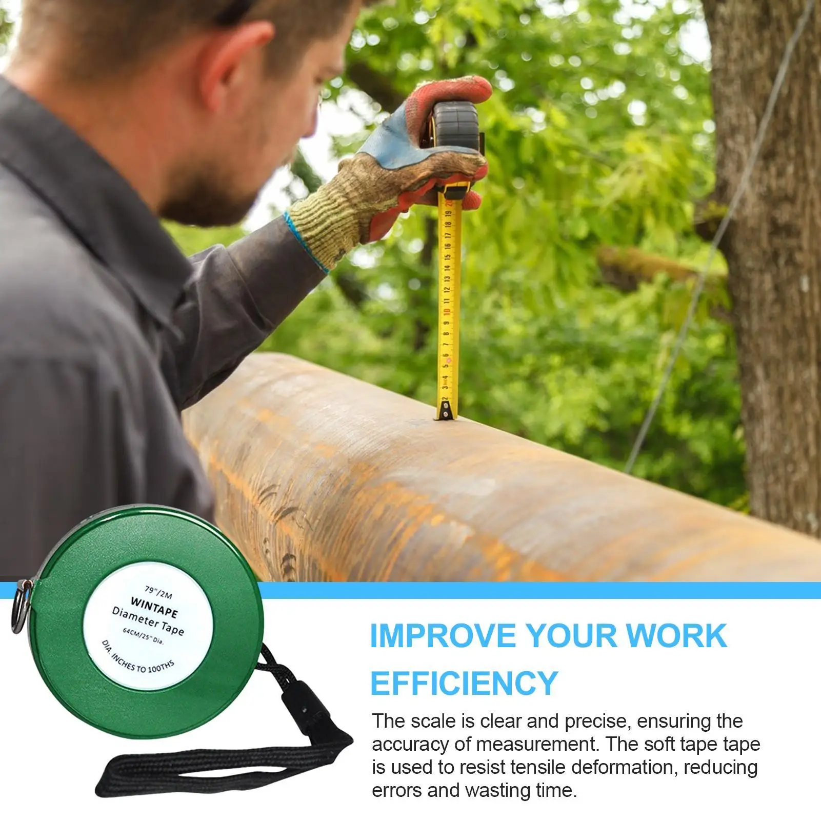 Gardening Tree Ruler Meter Measuring Tool Diameter Tape 2-meter measuring cable conduit circumference diameter ruler