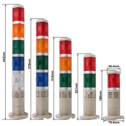 Lámpara de señal Industrial, luz de pila de advertencia de Flash, modelo LED Normal rojo y verde con zumbador, cc 12V/24V CA 110V 220V