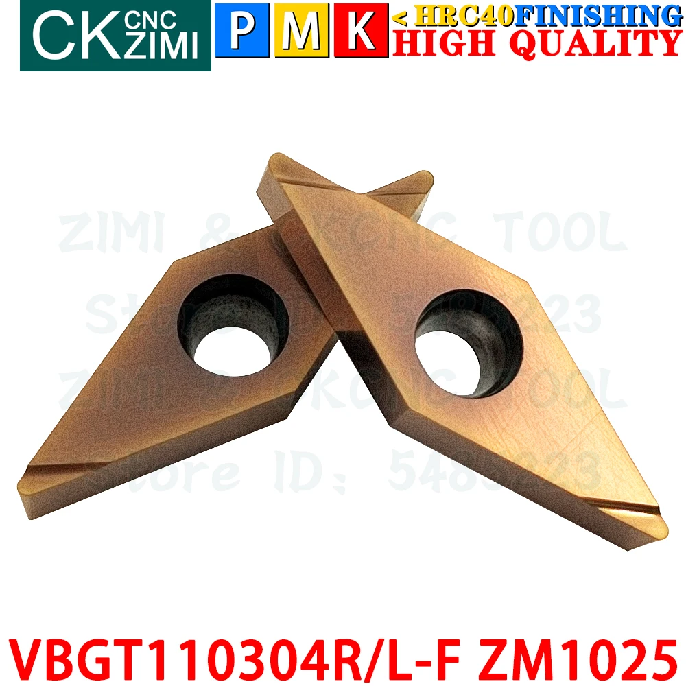 VBGT110304R-F VBGT110304L-F ZM1025 Carbide Inserts Finishing External Turning Inserts Tool VBGT CNC Grooving Metal Cutting Tools