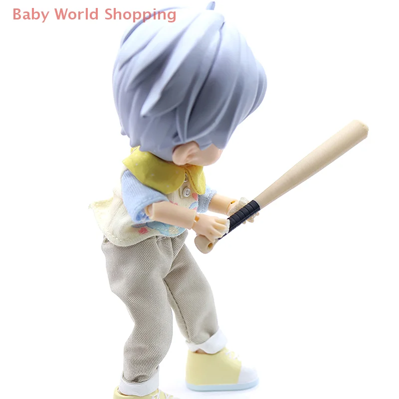 2Pcs 1/12 Dollhouse Mini Baseball Bat Model Dollhouse Simulation Sports Scene Decoration Toys Micro Scene Construction Props