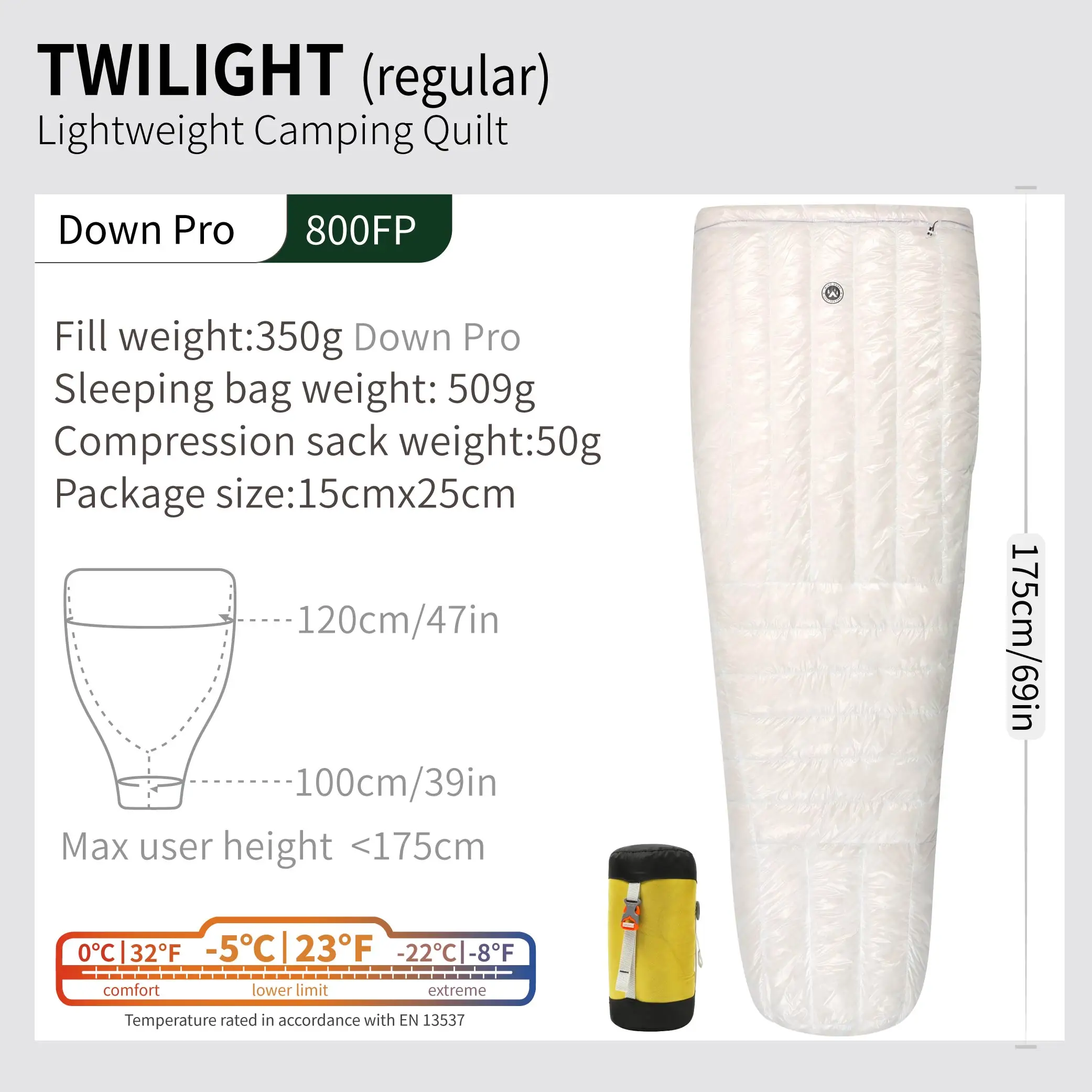AEGISMAX WIND HARD Twilight 800FP Duck Down Backpacking Sleeping Bag Ultralight Winter Camping Equipment image 3