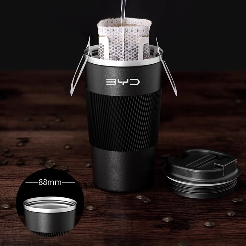 Car Coffee Mugs for BYD Song Pro QIn PLUS MAX Han EV Dolphin Durable Second Tang Dm Yuan Vacuum Flasks Thermos Bottle 510ml view 4