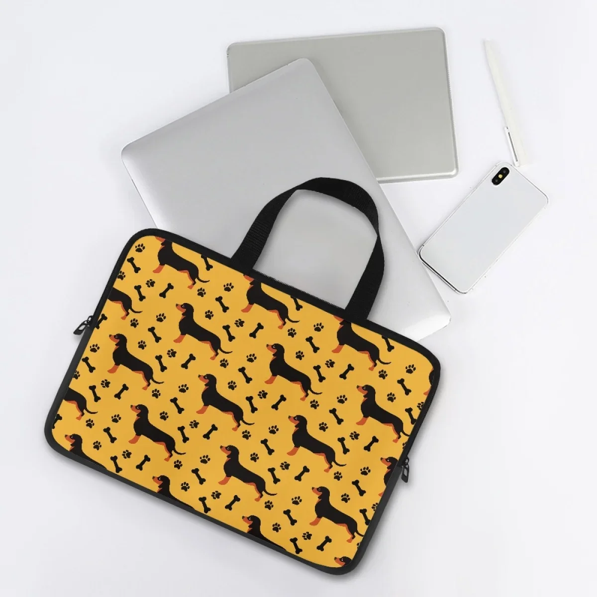 Cute Cartoon Dachshund Laptop Bag Lovely Dog Casual Case Cover Pouches Classic Animal Universal Computer Tablet Bags Bolsas 2023