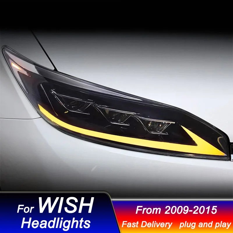 Car LED Headlights For Toyota WISH 2009-2015 lexus style full LED Head Lamp Upgrade DRL Dynamic Signal Lamp Front light Assembly