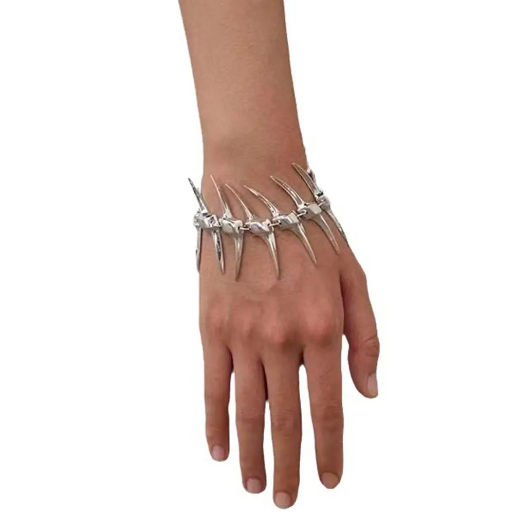 New Metal Thorn Bracelet Unisex Trendy Punk Bracelet Jewelry Super Cool Fish Bone Bangle Women Men