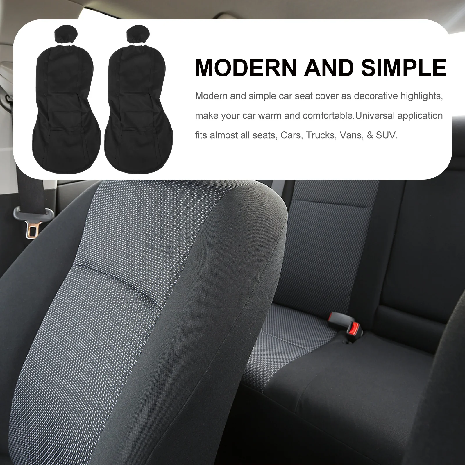 

4Pcs Universal Car Seat Covers Heavy Duty Wear Resistant Fit All Suv Trucks Easy Install Side Airbag Compatible Modern Interior