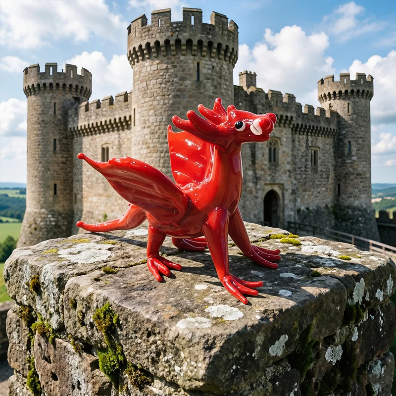 

Handmade Murano Glass Dragon Figurine Cute Mini Red Dragon Statue Indoor Decor Ornament Home Desktop Room Decoration Collectible