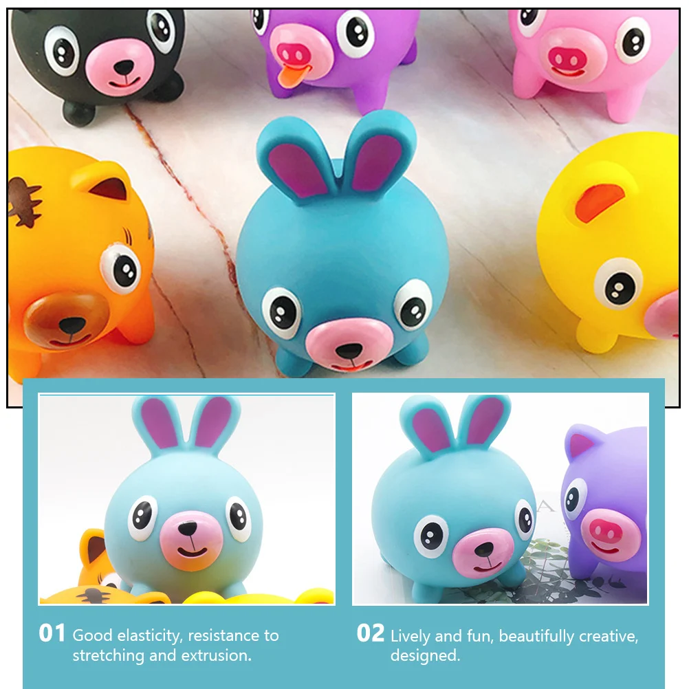 ของเล่นเด็กเสียง Bunny Squeak ลิ้น Vent ของเล่น Sensory บีบ Piggy Decompression สีฟ้าเด็กทารก