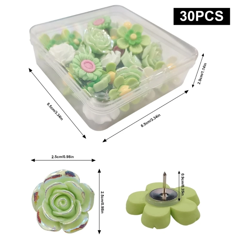 30 stücke Blume Daumen Reiß nägel Multifunktions Blume Push Pins bunte Blumen form Reiß zwecke Set für Büro bretter & Raum dekore