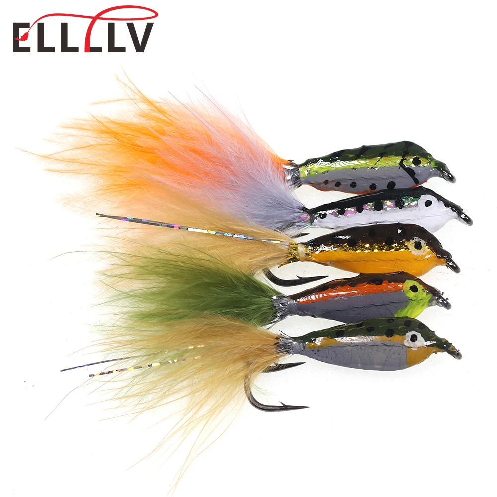 

4PCS #10 #4 Trout Bass Fly Fishing Spoon Bait Lure Epoxy Minnow Streamer Fly Multiple Colors