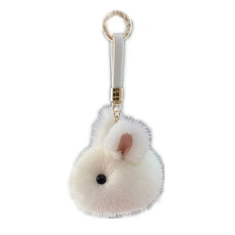 Kawaii Rabbit Key Chain Pendants Cute Stuffed Rabbit Girl's Handbag Pendants DIY Key Chain Accessories