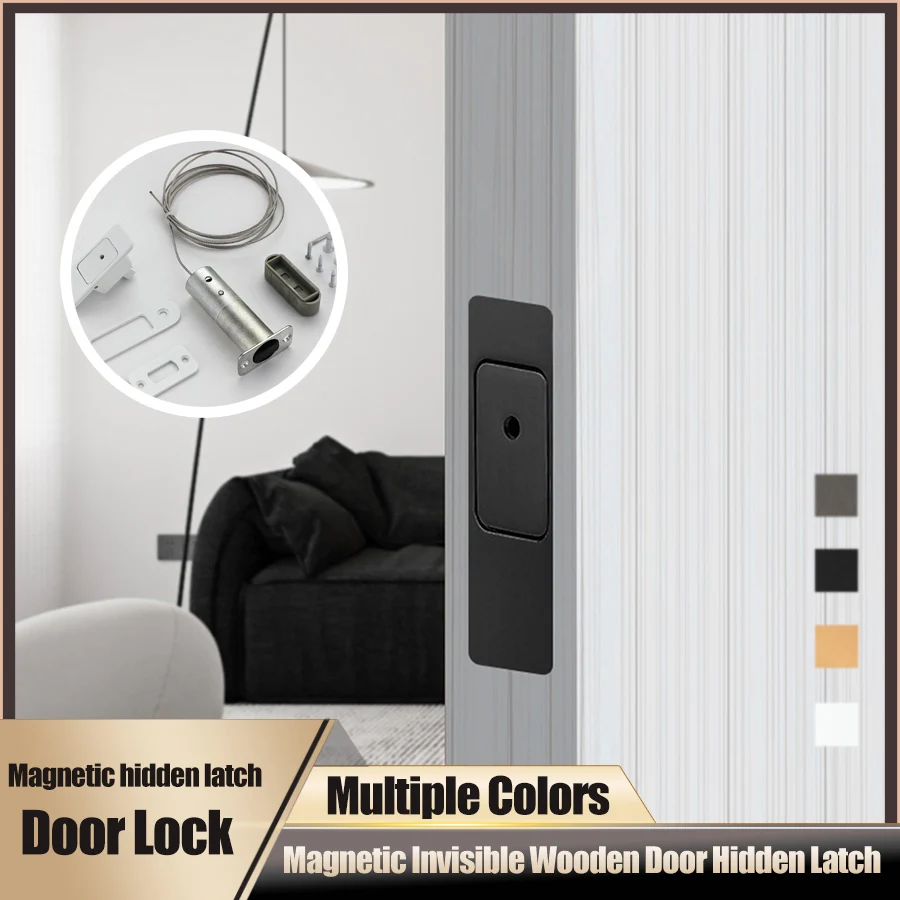

Automatic Locking Latch Invisible Magnetic Automatic Wooden Door with Concealed Magnetic Hidden Latch Door Hardware Accessories