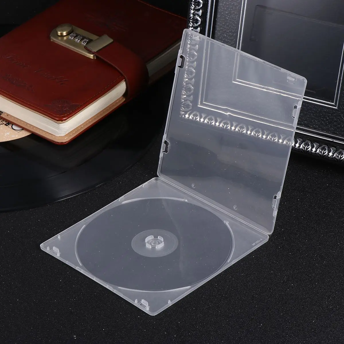 12pcs Transparent Plastic DVD Case Portable CD Storage Box Ultrathin DVD CD-ROM Case For Home Cinema