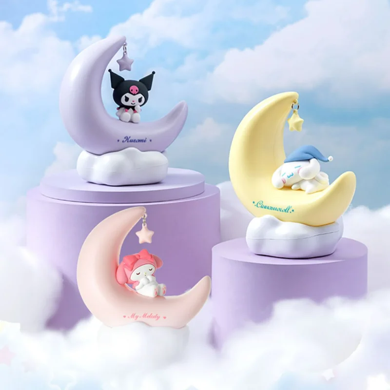 Cinnamoroll Moon Dream LED Night Light 3D Kawaii My Melody Desktop Lamp Glowing Ornament Bedroom Shelf Display Decor