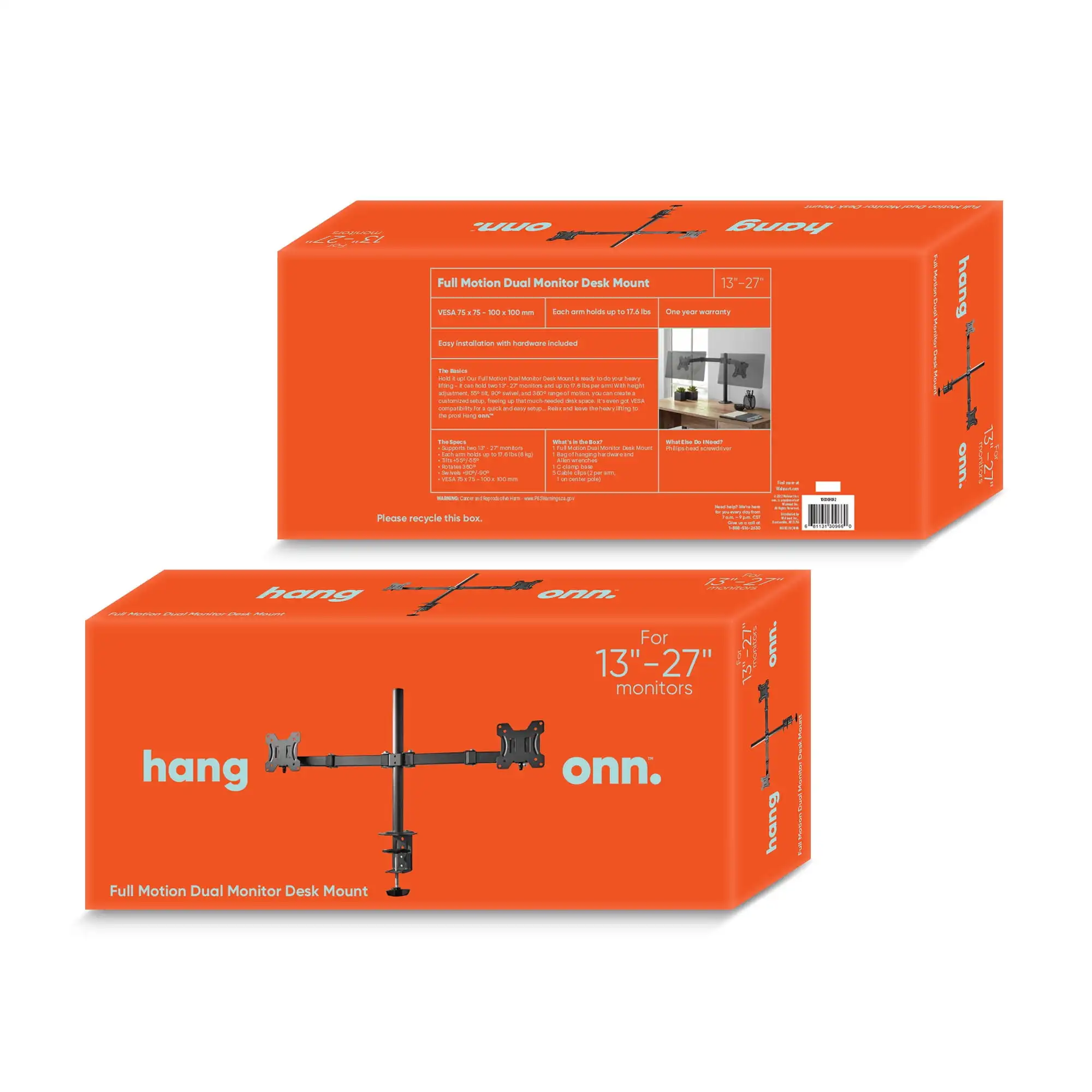 Support de bureau pour double moniteur Full Motion 13" - 32"