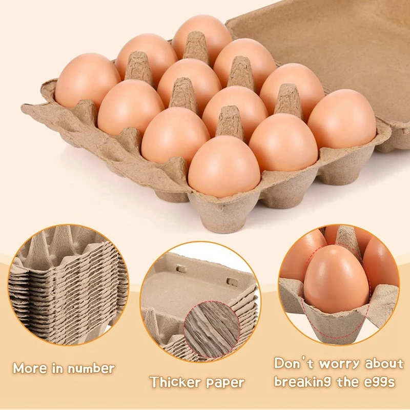 20 Pack Egg Cartons, Paper Pulp Square Egg Cartons Eggs, Egg Cartons Container Empty Egg Tray Pulp Egg Holder