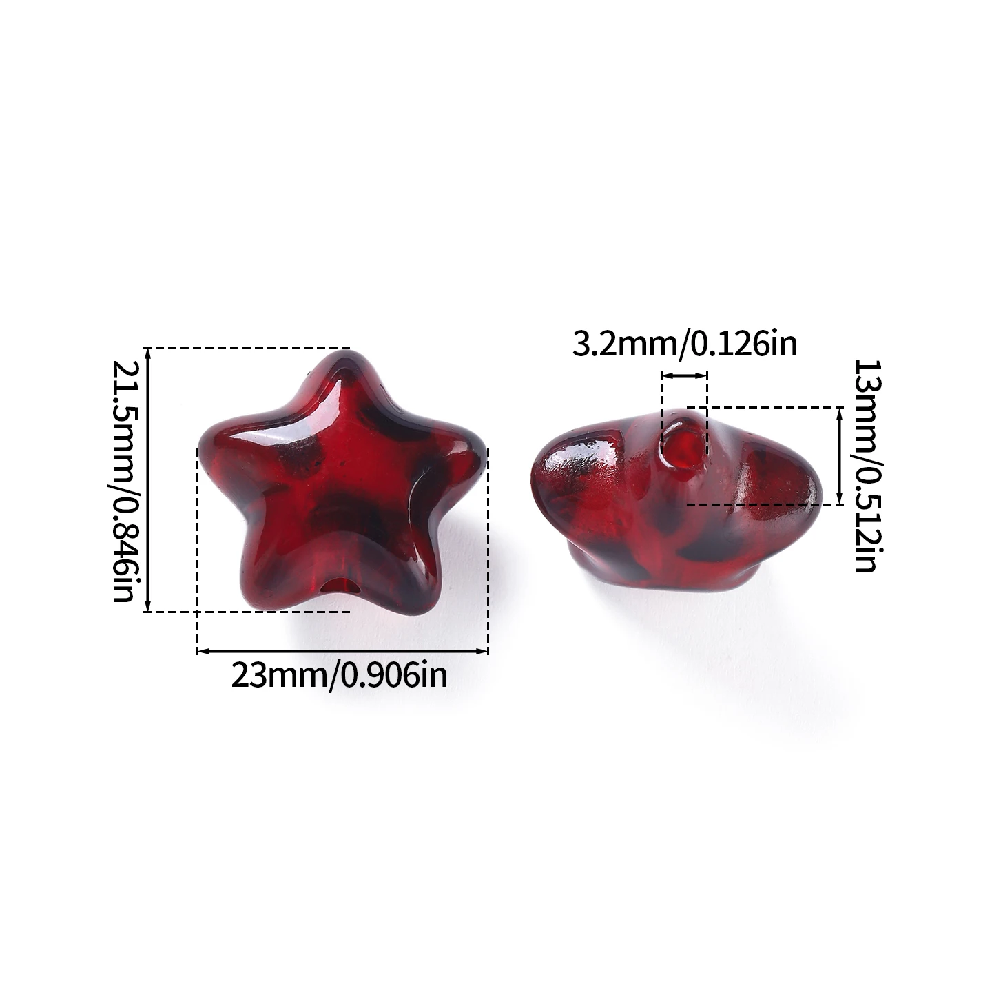2pcs Star Shaped Leopard Print Beads Acrylic Spacer Loose Beads for DIY Necklace Bracelet Phone Chain Jewelry Making Supplies