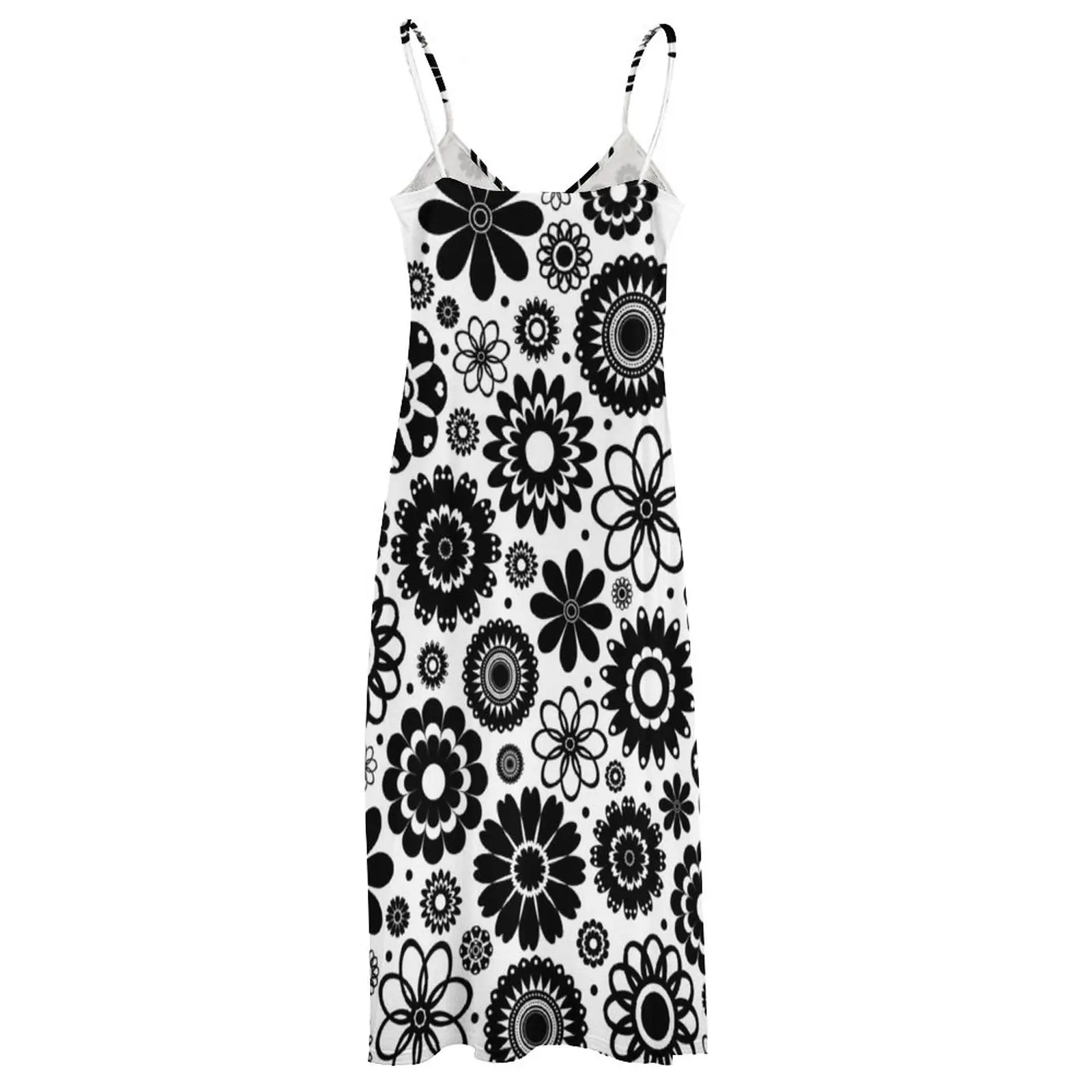 Black and White Floral Print - Cute Flowers Sleeveless Dress women dresses prom dress 2023 Women's summer suit woman dress