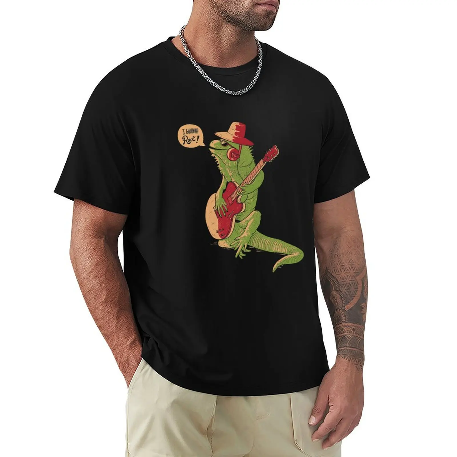 

I Gwanna Rock! - Funny Iguana Guitar Gift T-Shirt sublime luxury t-shirt t shirt men 100℅ cotton