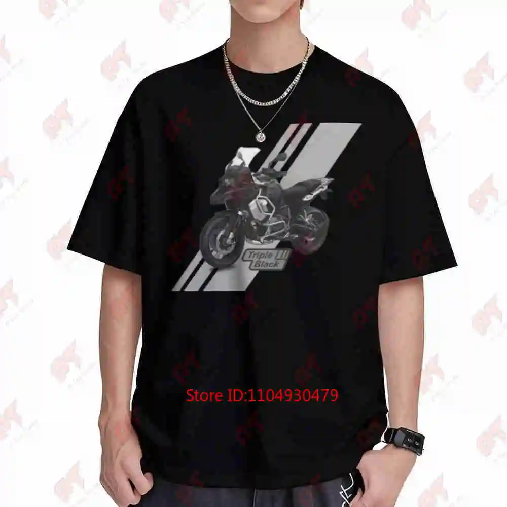 R1250 GS Adv Triple Black Motorcycle Short Sleeve Tee 100% Cotton T-Shirt