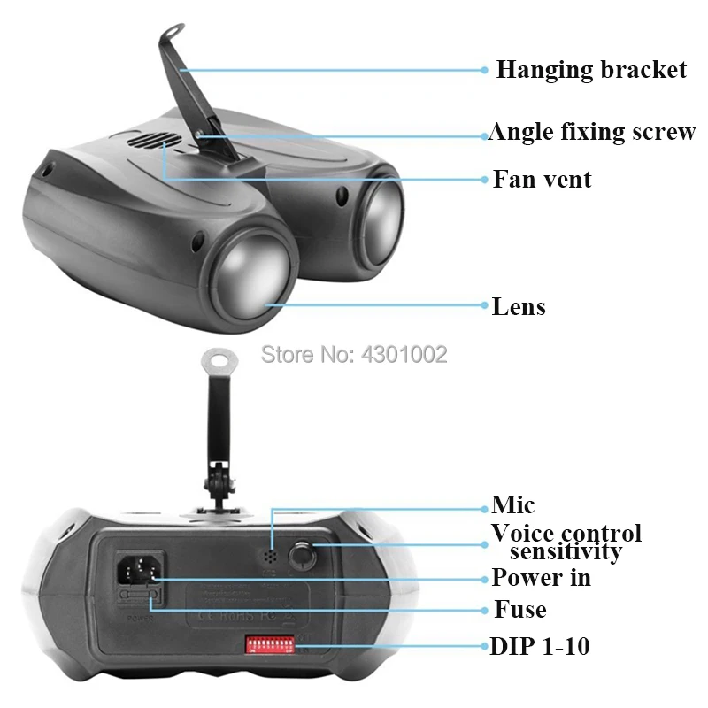 Fast Shipping 64/128LEDs Double Head Airship RGBW Pattern Stage Effect Lighting Projector DJ Disco Party Led Lights for Xmas