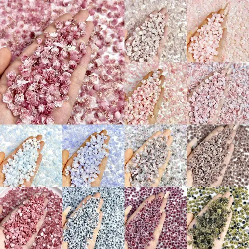 60PCS Willekeurige Gemengde Camellia Pioen Nail Art Decoraties Kleurrijke Minimalistische Rose Buds Nail Charms Accessoires DIY Oorbel Nagels