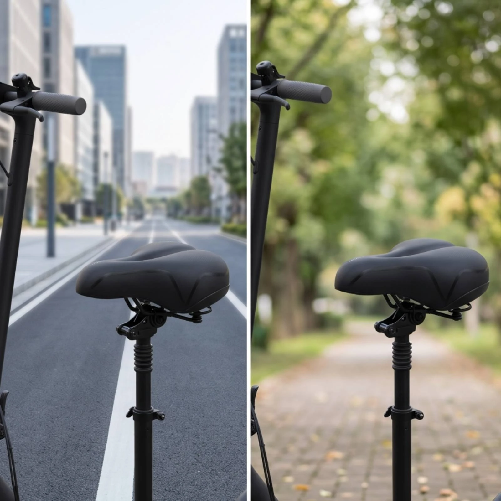 Scooter Seat Assembly Shock-Absorbing Scooter Seat with Suspension Accessory Quick-Install Comfortable for Commuters