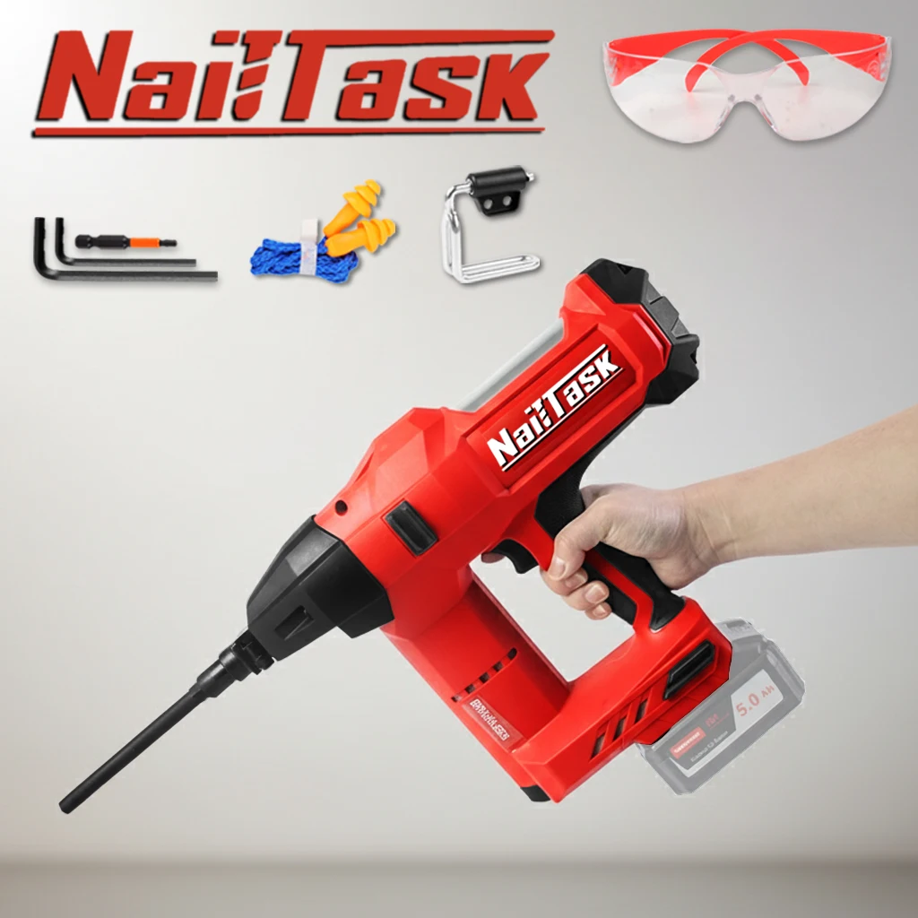 Chiodatrice isolante senza spazzole a batteria NailTask compatibile con batteria Makita (senza batteria) per parete isolante in lana di roccia